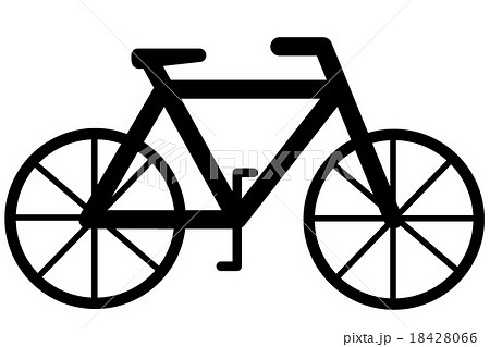 自転車のイラスト 右向きのイラスト素材
