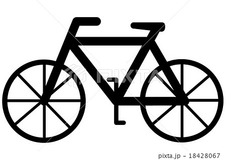 自転車のイラスト 左向きのイラスト素材