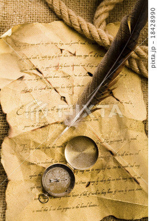 Compass on the old paper background 18428990