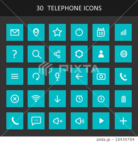 Set Of Flat Design Telephone Buttons And Icons Set Of Flat Design Telephone Buttons And Icons 18430784