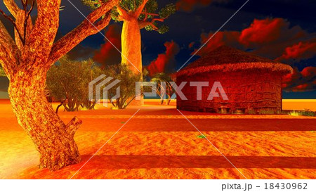 African village with traditional huts African village with traditional huts 18430962