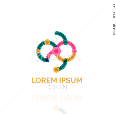 Vector swirl and circles outline minimal abstract 18431134