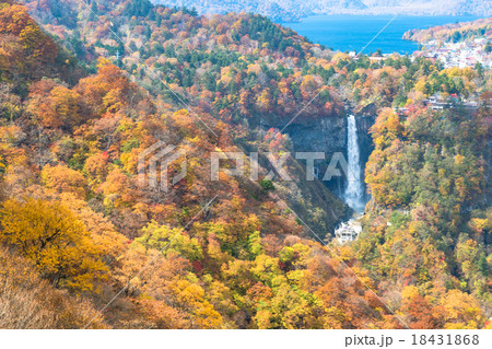 【紅葉最盛期】栃木県日光市・明智平展望台からの眺め 18431868