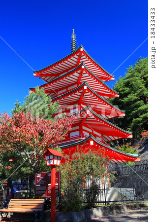 新倉富士浅間神社　忠霊塔の紅葉 18433433