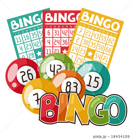 Bingo Or Lottery Game Illustration With Balls Andのイラスト素材