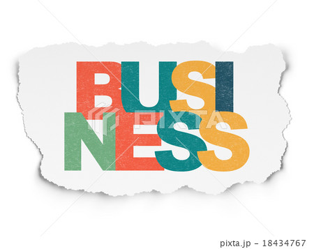 Business concept: Business on Torn Paper 18434767