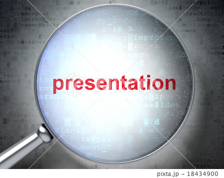 Advertising concept: Presentation with optical Advertising concept: Presentation with optical 18434900
