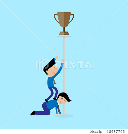 businessman try to get trophy concept 18437706