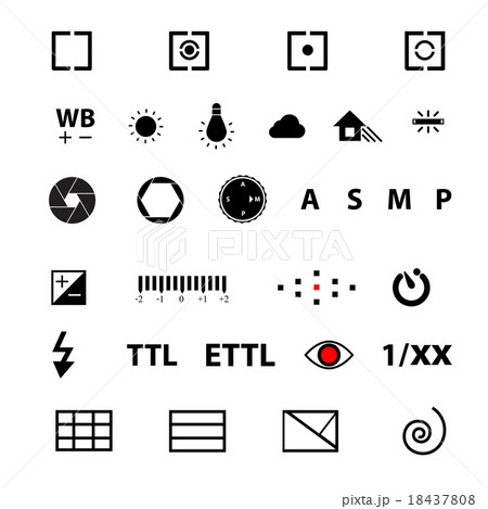 camera menu function symbol set 18437808