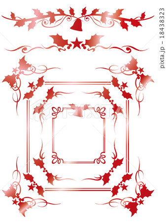 Christmas gold frame set Vector 18438323