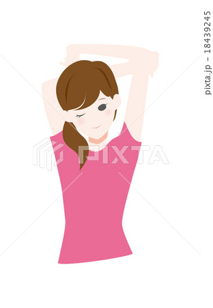 ストレッチをする若い女性 18439245