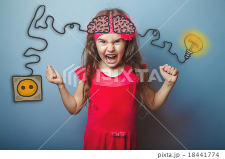 girl clenched her fists in anger and shouted 18441774