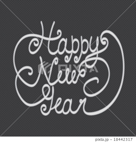 Happy New Year greeting card. Hand lettering. 18442317