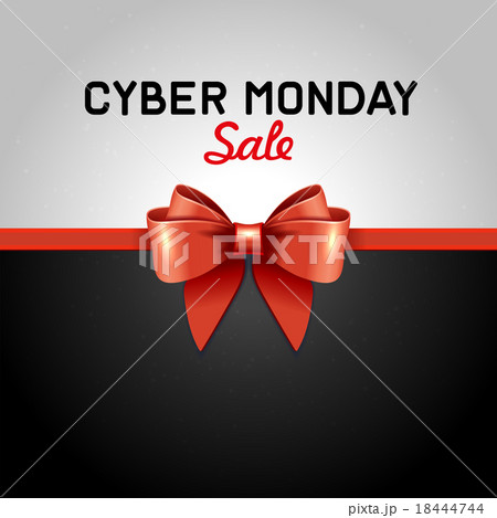 Cyber Monday Sale design poster with Ribbon and 18444744