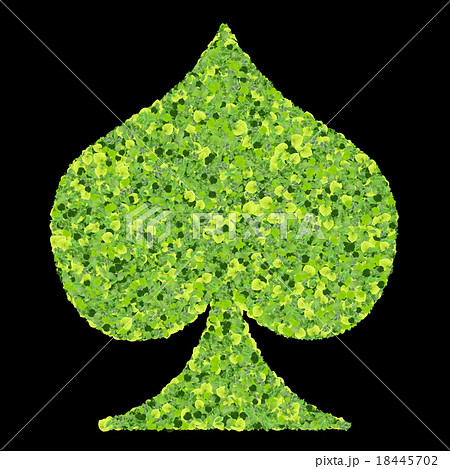 Playing card eco icon spades, made from leaves. 18445702
