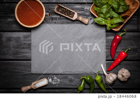 Stone board with different spices 18446068
