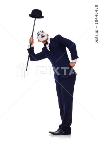 Personification of Charlie Chaplin on white 18446458