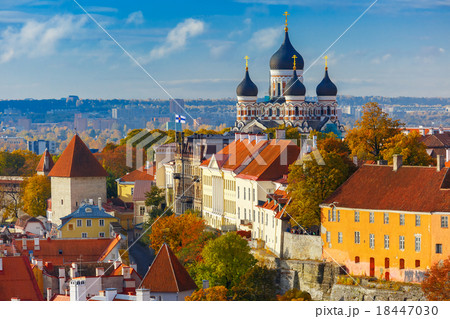 Aerial view old town, Tallinn, Estonia Aerial view old town, Tallinn, Estonia 18447030