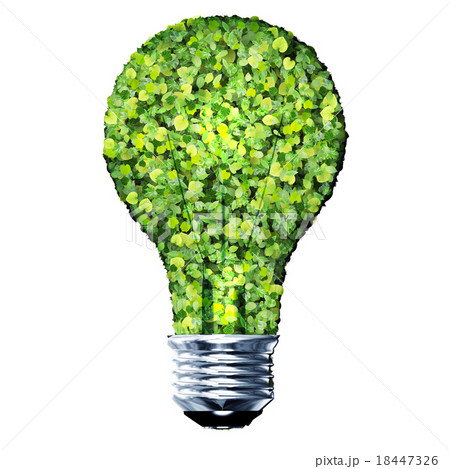 Eco bulb made from green leaves. 18447326
