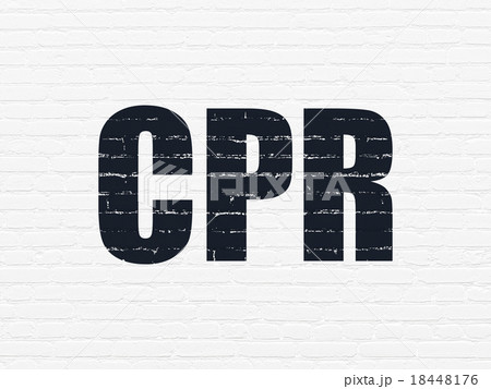 Medicine concept: CPR on wall background 18448176