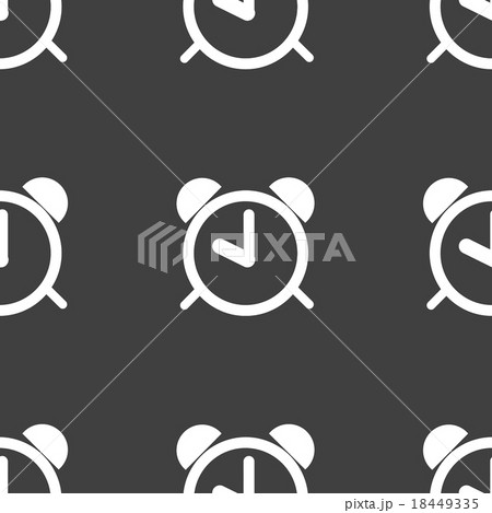 alarm clock web icon. flat design. Seamless patter alarm clock web icon. flat design. Seamless patter 18449335