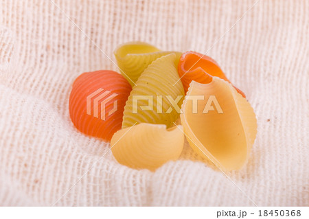 Pasta Conchiglie colorata Traditional Italian food 18450368