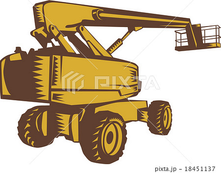Cherry Picker Mobile Lift Platform Woodcut Cherry Picker Mobile Lift Platform Woodcut 18451137