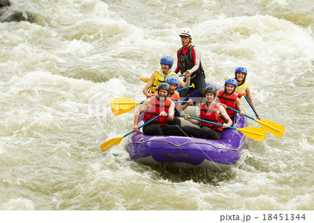 Numerous Family On Whitewater Rafting Trip 18451344