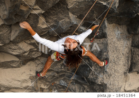 Courageous Rock Climber Aerial Shot 18451364