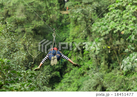 Woman On Zip Line 18451477