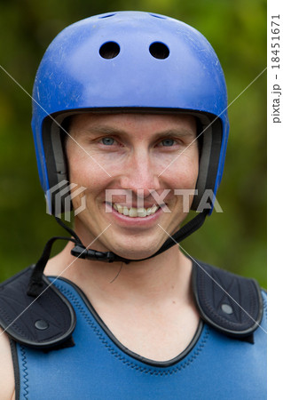 Whitewater Rafting Prepared Man Portrait Whitewater Rafting Prepared Man Portrait 18451671