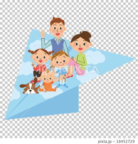 Paper airplane and parent and child 18452729