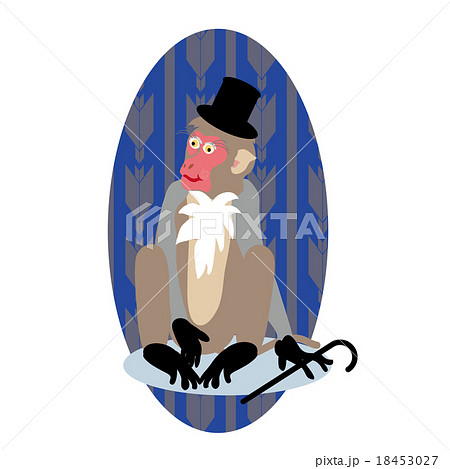 シルクハットをかぶった猿の紳士のイラストのイラスト素材 18453027 Pixta