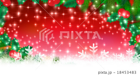 クリスマス 雪 ヒイラギ 背景 クリスマス 雪 ヒイラギ 背景 18453483