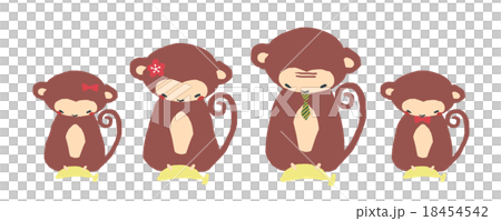 Monkey greetings (with banana) Material Monkey greetings (with banana) Material 18454542