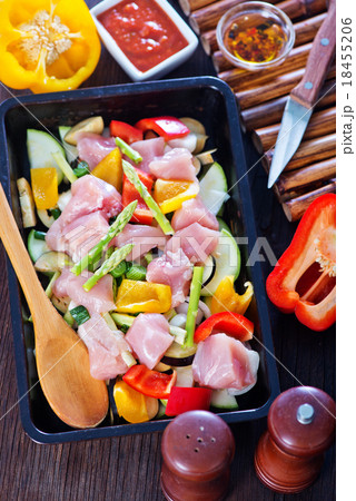 raw meat with vegetables raw meat with vegetables 18455206