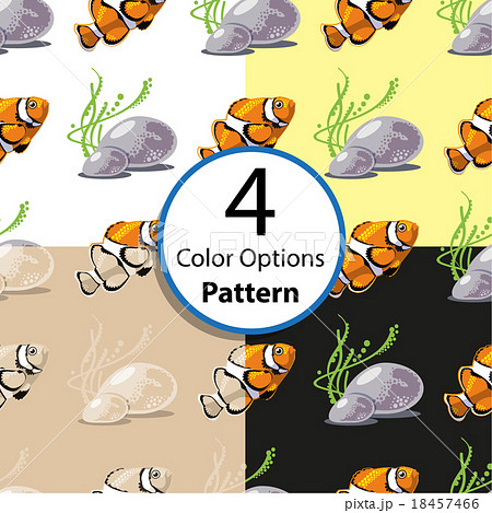 Four Options Seamless Pattern With Tropical Fish Four Options Seamless Pattern With Tropical Fish 18457466