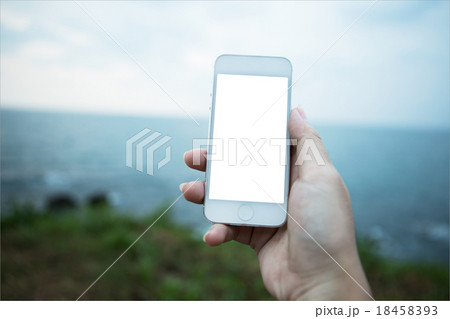 Women hand using smart phone 18458393