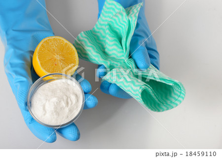 Tools and sodium bicarbonate for house cleaning 18459110