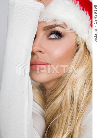 Beautiful sexy blonde dressed as Santa Claus 18459199
