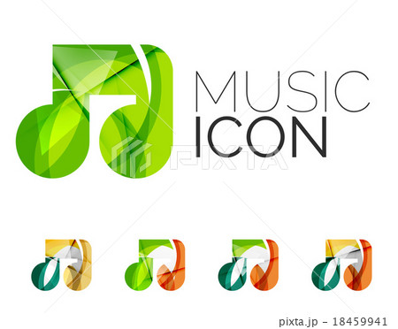 Set of abstract music note icon, business logotype 18459941