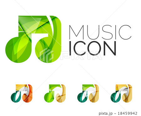 Set of abstract music note icon, business logotype 18459942