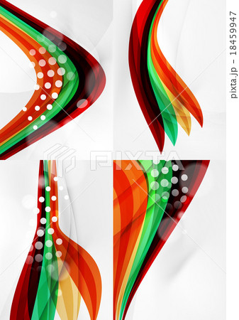 Set of abstract backgrounds. Curve wave lines with 18459947