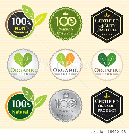 GMO Free Non GMO and organic guarantee tag logo 18460108