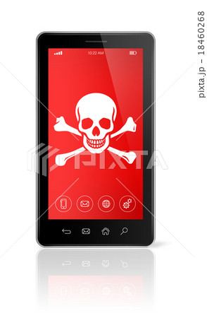 smartphone with a pirate symbol on screen. Hacking 18460268