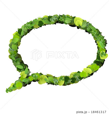 Bubble speech made from green leaves. 18461317