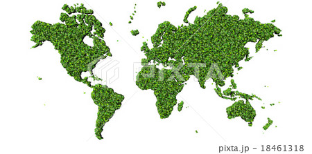 Earth, world map made from green leaves. 18461318