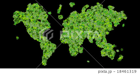 Earth, world map made from green leaves. 18461319