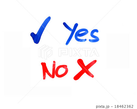 word yes no written on whiteboard 18462362