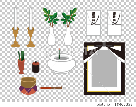 仏具のセットのイラスト素材 仏具のセットのイラスト素材
